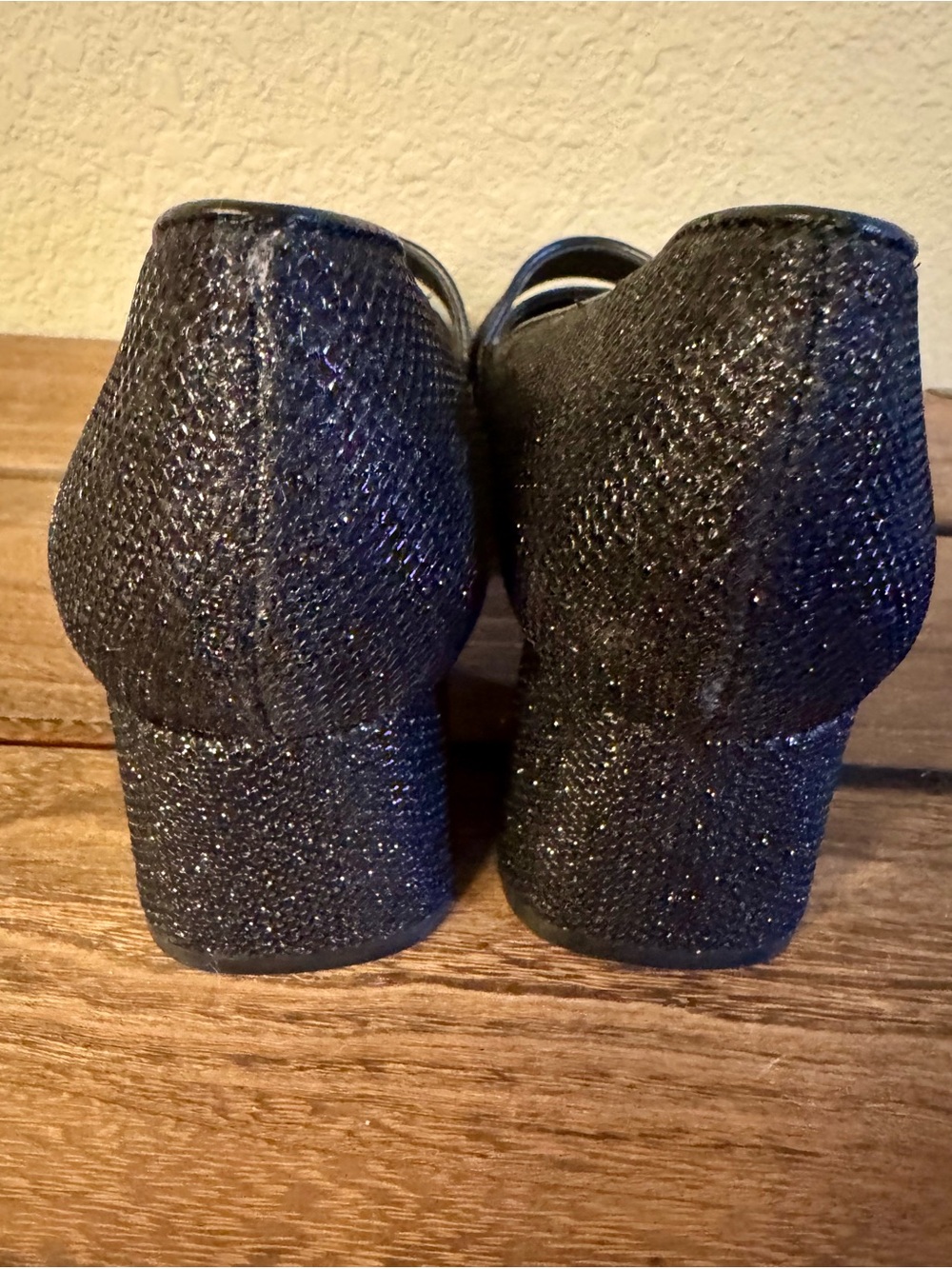 Isaac Mizrahi Black Glitter Mary Jane Heels - Picture 3 of 7